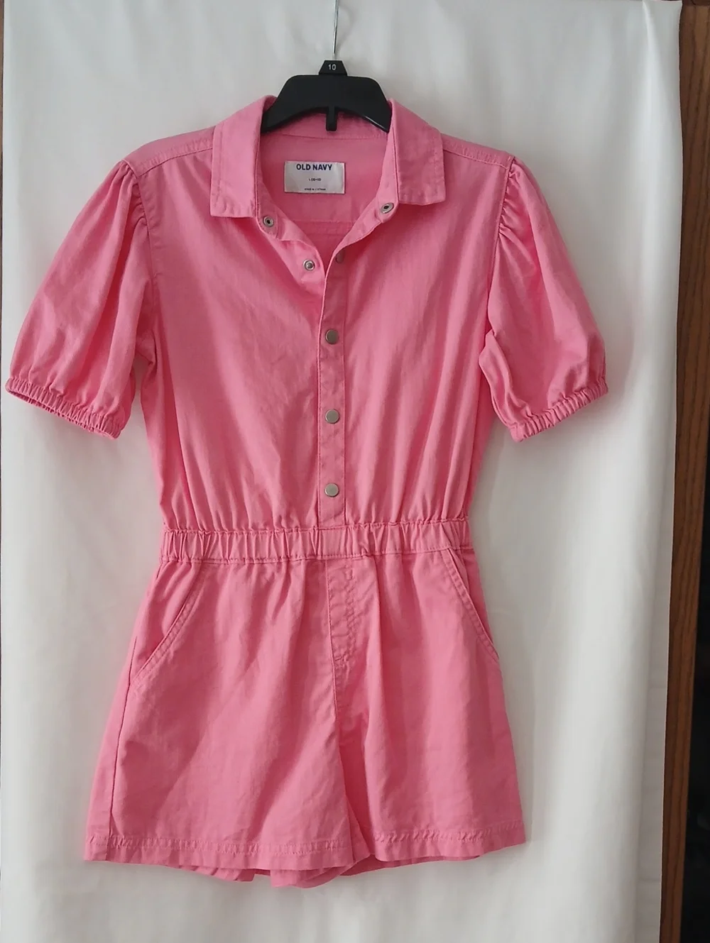 Old Navy Bright Pink Short-Sleeve Romper.. Size 10/12